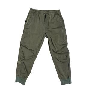 Maharishi Men's L Olive Green Cargo Army Style Pockets Track Pants EUC